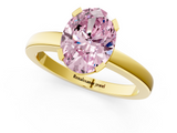 Yellow gold Fancy Pink Oval  Cut Solitaire Ring with Four-Prong Setting and Classic Band_45