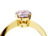 Yellow gold Fancy Pink Oval  Cut Solitaire Ring with Four-Prong Setting and Classic Band_48