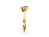 Yellow gold Fancy Pink Oval  Cut Solitaire Ring with Four-Prong Setting on a Classic Band_66