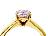 Yellow gold Fancy Pink Oval  Cut Solitaire Ring with Four-Prong Setting on a Classic Band_68