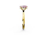 Yellow gold Fancy Pink Oval  Cut Solitaire Ring with Thin Band and Four-Prong Setting_18