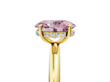 Yellow gold Fancy Pink Oval  Cut Solitaire Ring with Thin Band and Four-Prong Setting_21