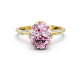 Yellow gold Fancy Pink Oval Cut Solitaire Split Shank Pave Diamond Engagement Ring with Four-Prong Setting_24
