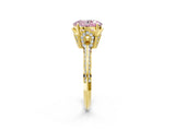 Yellow gold Fancy Pink Oval Cut Solitaire Split Shank Pave Diamond Engagement Ring with Four-Prong Setting_26