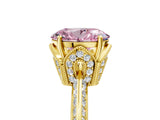 Yellow gold Fancy Pink Oval Cut Solitaire Split Shank Pave Diamond Engagement Ring with Four-Prong Setting_5