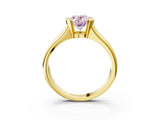 Yellow gold Fancy Pink Oval Cut Solitaire Tension Set Diamond Ring with Split Shank Band_3