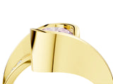 Yellow gold Fancy Pink Oval Cut Solitaire Tension-Set Diamond Split Shank Ring_4