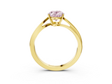 Yellow gold Fancy Pink Oval  Cut Solitaire Twist Band Ring with Four-Prong Setting_23