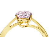 Yellow gold Fancy Pink Oval  Cut Solitaire Twist Band Ring with Four-Prong Setting_24