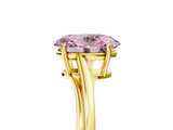 Yellow gold Fancy Pink Oval  Cut Solitaire Twist Band Ring with Four-Prong Setting_25