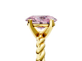 Yellow gold Fancy Pink Oval  Cut Solitaire Twisted Band with Four-Prong Setting_110