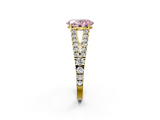 Yellow gold Fancy Pink Oval  Cut Split Shank Pave Diamond Engagement Ring with Four-Prong Setting_26