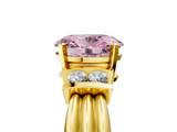 Yellow gold Fancy Pink Oval  Cut Three-Stone Channel Set Ring with Bar Prongs_64