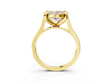 Yellow gold Fancy Pink Oval  Diamond Cluster Halo Solitaire with Four-Prong Setting_80