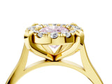 Yellow gold Fancy Pink Oval  Diamond Cluster Halo Solitaire with Four-Prong Setting_81
