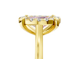 Yellow gold Fancy Pink Oval  Diamond Cluster Halo Solitaire with Four-Prong Setting_82