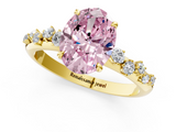 Yellow gold Fancy Pink Oval  Diamond Cluster Prong-Set Solitaire Ring_25