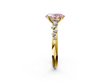 Yellow gold Fancy Pink Oval  Diamond Cluster Prong-Set Solitaire Ring_26