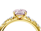 Yellow gold Fancy Pink Oval  Diamond Cluster Prong-Set Solitaire Ring_28