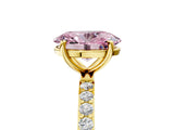 Yellow gold Fancy Pink Oval  Diamond Pavé Band with Six-Prong Setting_24