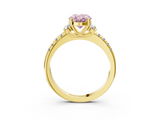 Yellow gold Fancy Pink Oval  Diamond Three-Stone Pave Band with Four-Prong Setting_23