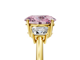Yellow gold Fancy Pink Oval  Diamond Three-Stone Ring with Trapezoid Side Stones and Prong Setting_21