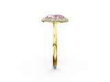 Yellow gold Fancy Pink Oval  Halo Diamond Engagement Ring with Solitaire Band and Four-Prong Setting_22