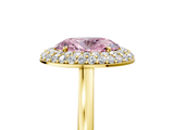 Yellow gold Fancy Pink Oval  Halo Diamond Engagement Ring with Solitaire Band and Four-Prong Setting_25