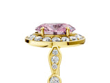 Yellow gold Fancy Pink Oval  Halo Diamond Engagement Ring with Twisted Band and Four-Prong Setting 5