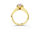 Yellow gold Fancy Pink Oval  Halo Diamond Ring with Cathedral Band and Four-Prong Setting_52