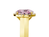 Yellow gold Fancy Pink Oval  Halo Diamond Ring with Cathedral Band and Four-Prong Setting_54