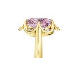 Yellow gold Fancy Pink Oval  Halo Diamond Ring with Round Cluster Setting, Solitaire Band, and Four-Prong Setting_54