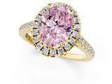 Yellow gold Fancy Pink Oval  Halo Pavé Diamond Engagement Ring with Four-Prong Setting_4