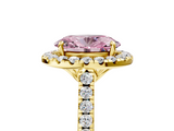 Yellow gold Fancy Pink Oval  Halo Pavé Diamond Engagement Ring with Four-Prong Setting_8