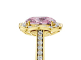 Yellow gold Fancy Pink Oval  Halo Round Diamond Pave Band with Four-Prong Setting_43