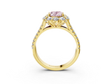 Yellow gold Fancy Pink Oval  Halo Split Shank Diamond Engagement Ring with Pave Band and Four-Prong Setting_57