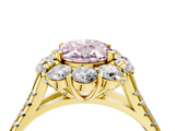 Yellow gold Fancy Pink Oval  Halo Split Shank Diamond Engagement Ring with Pave Band and Four-Prong Setting_58