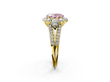 Yellow gold Fancy Pink Oval  Halo Split Shank Diamond Engagement Ring with Prong Setting_22