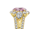 Yellow gold Fancy Pink Oval  Halo Split Shank Diamond Engagement Ring with Prong Setting_25