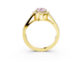 Yellow gold Fancy Pink Oval  Halo Split Shank Diamond Ring with Four-Prong Setting_36