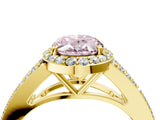 Yellow gold Fancy Pink Oval  Halo Split Shank Pave Diamond Ring with Four-Prong Setting_53