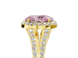 Yellow gold Fancy Pink Oval  Halo Split Shank Pave Diamond Ring with Four-Prong Setting_54