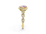 Yellow gold Fancy Pink Oval  Halo Twist Band Solitaire Ring with Six-Prong Setting_34