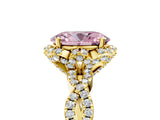Yellow gold Fancy Pink Oval  Halo Twist Band Solitaire Ring with Six-Prong Setting_37
