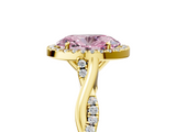 Yellow gold Fancy Pink Oval  Halo Twist Band Solitaire Ring_25