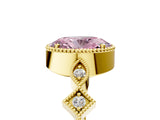 Yellow gold Fancy Pink Oval  Milgrain Marquise Diamond Twist Band Ring_67