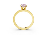 Yellow gold Fancy Pink Oval  Milgrain Pave Diamond Engagement Ring with Four-Prong Setting_155