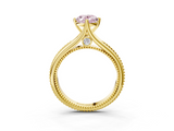 Yellow gold Fancy Pink Oval  Solitaire Beaded Band Six-Prong Setting_3