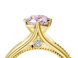 Yellow gold Fancy Pink Oval  Solitaire Beaded Band Six-Prong Setting_4