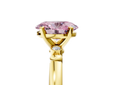 Yellow gold Fancy Pink Oval  Solitaire Beaded Band with Four-Prong Setting_69
